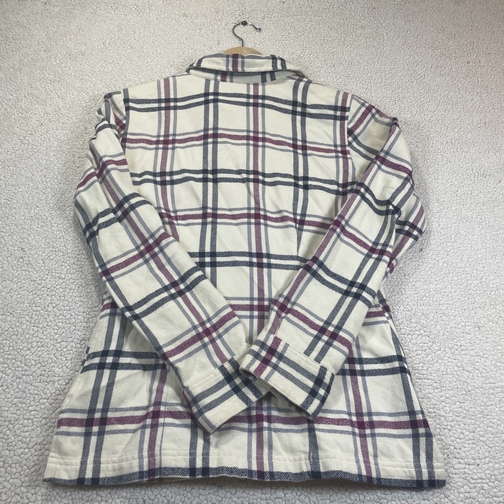 Patagonia Flannel Shirt Womens 4 White Plaid Organic Cotton Button Up 0217 - Picture 7 of 8